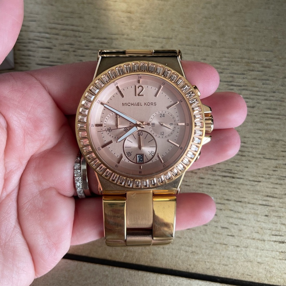Rose gold MK watch